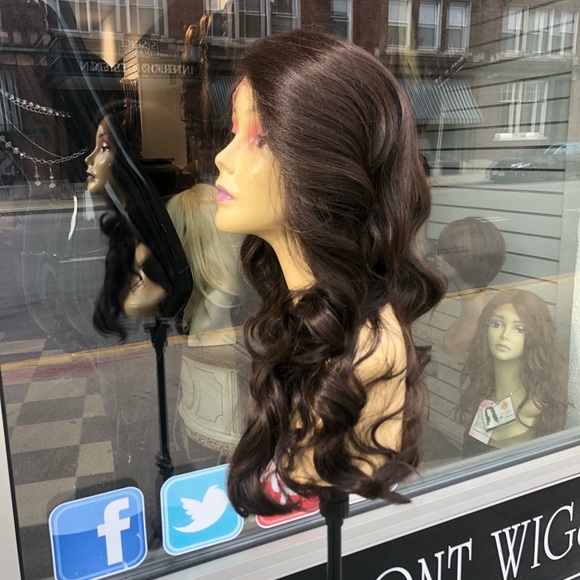 Wig brown Swisslace lacefront Deep Waves 26 Long - Picture 4 of 8